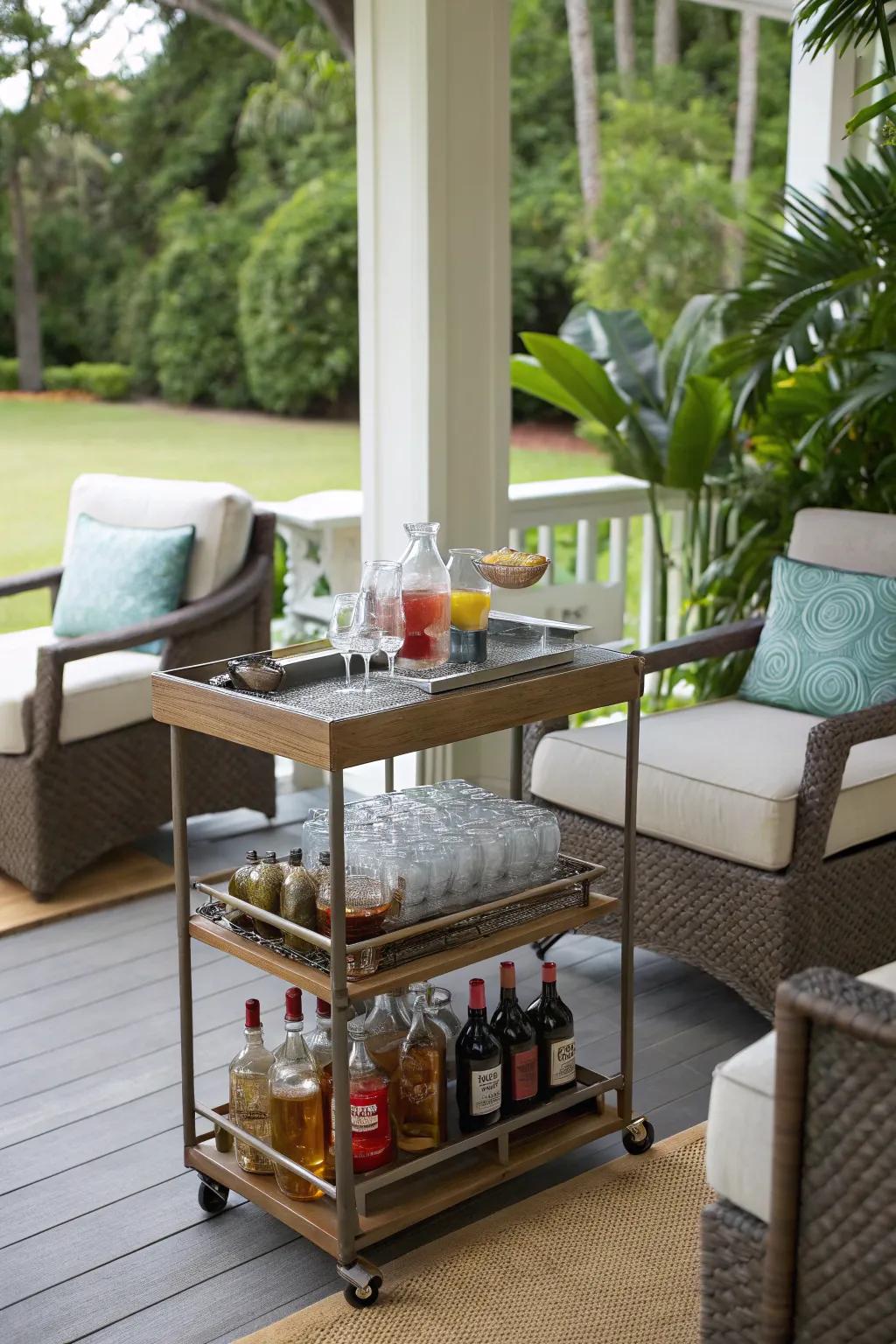 A mini-bar adds convenience and style to your lanai.