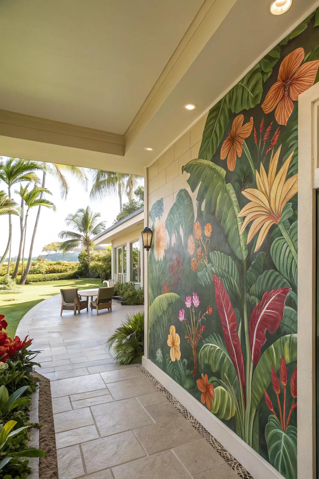 An accent wall adds personality to your lanai.
