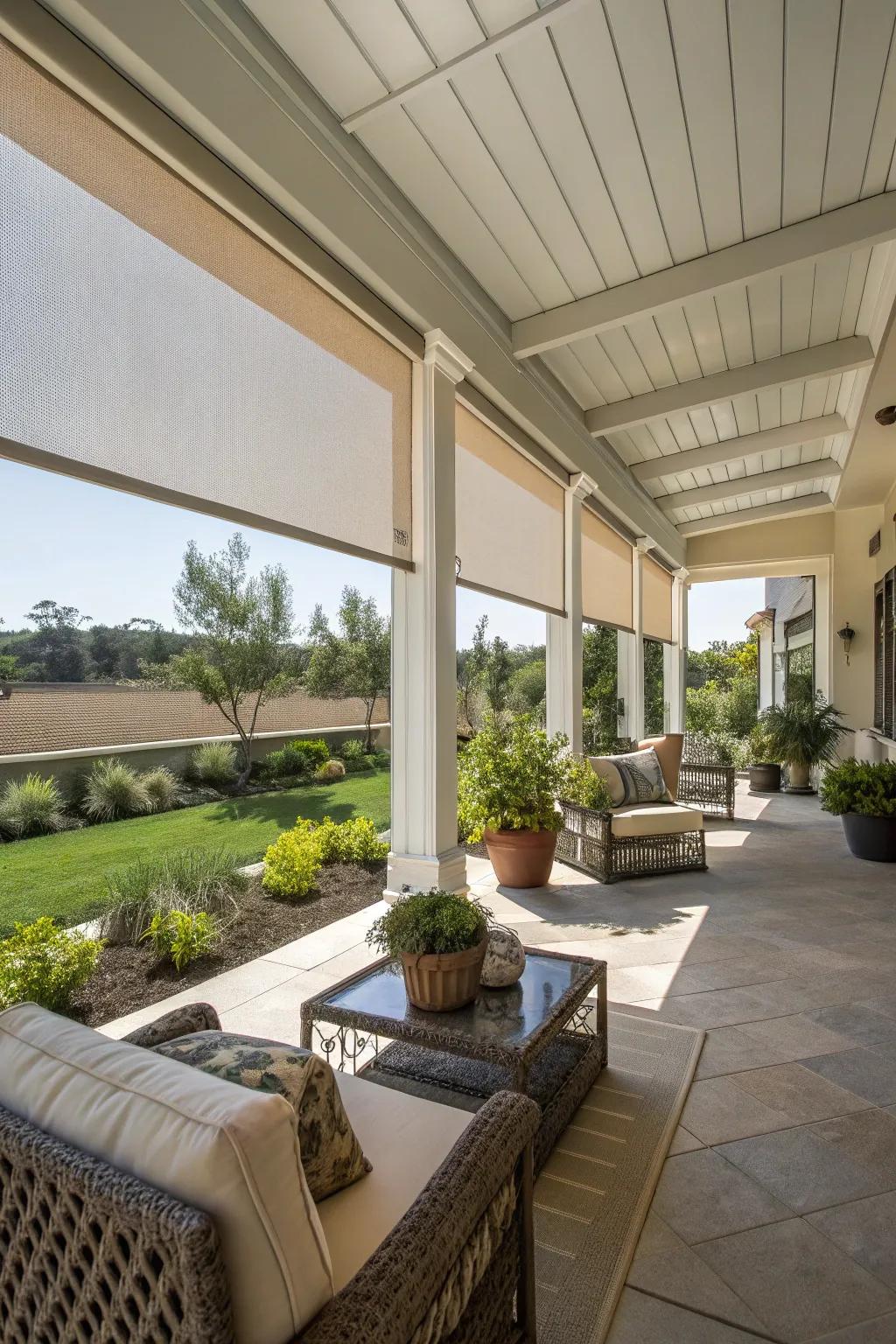 Versatile shades provide comfort and control on your lanai.