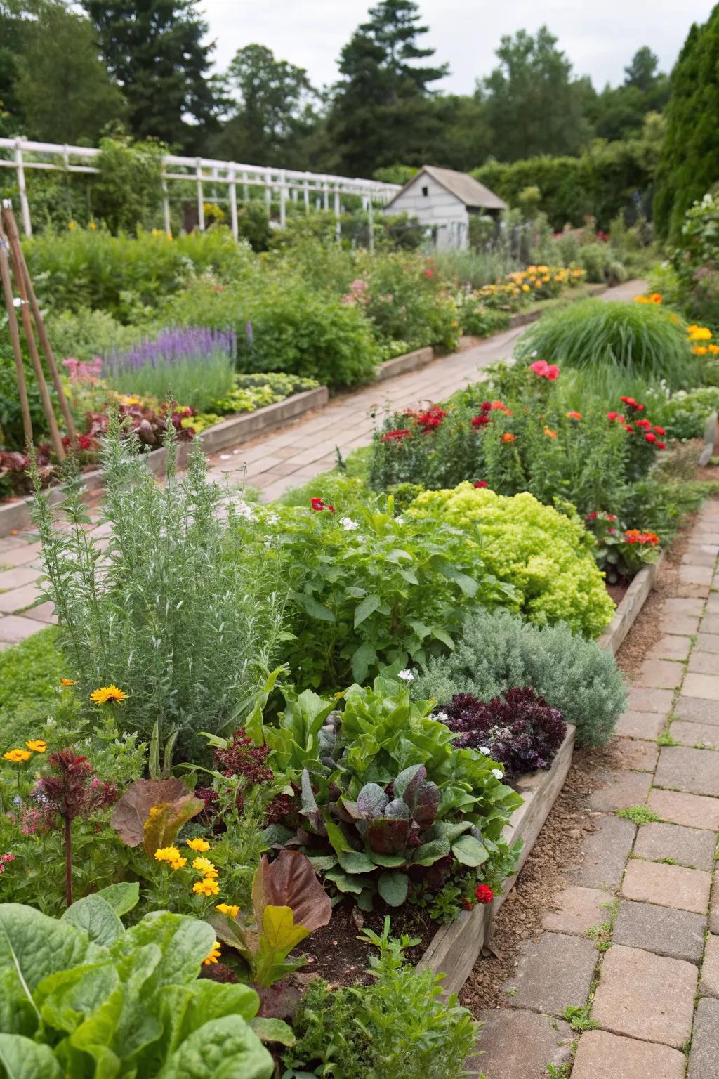 An edible landscape blending beauty with functionality.