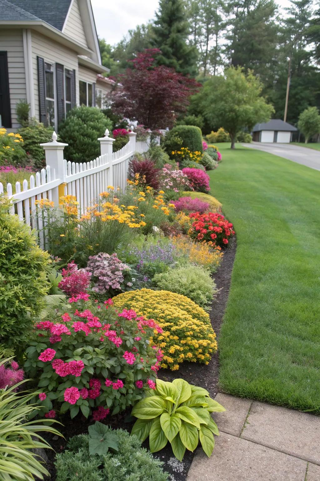 Seasonal plants keep your front yard colorful throughout the year.