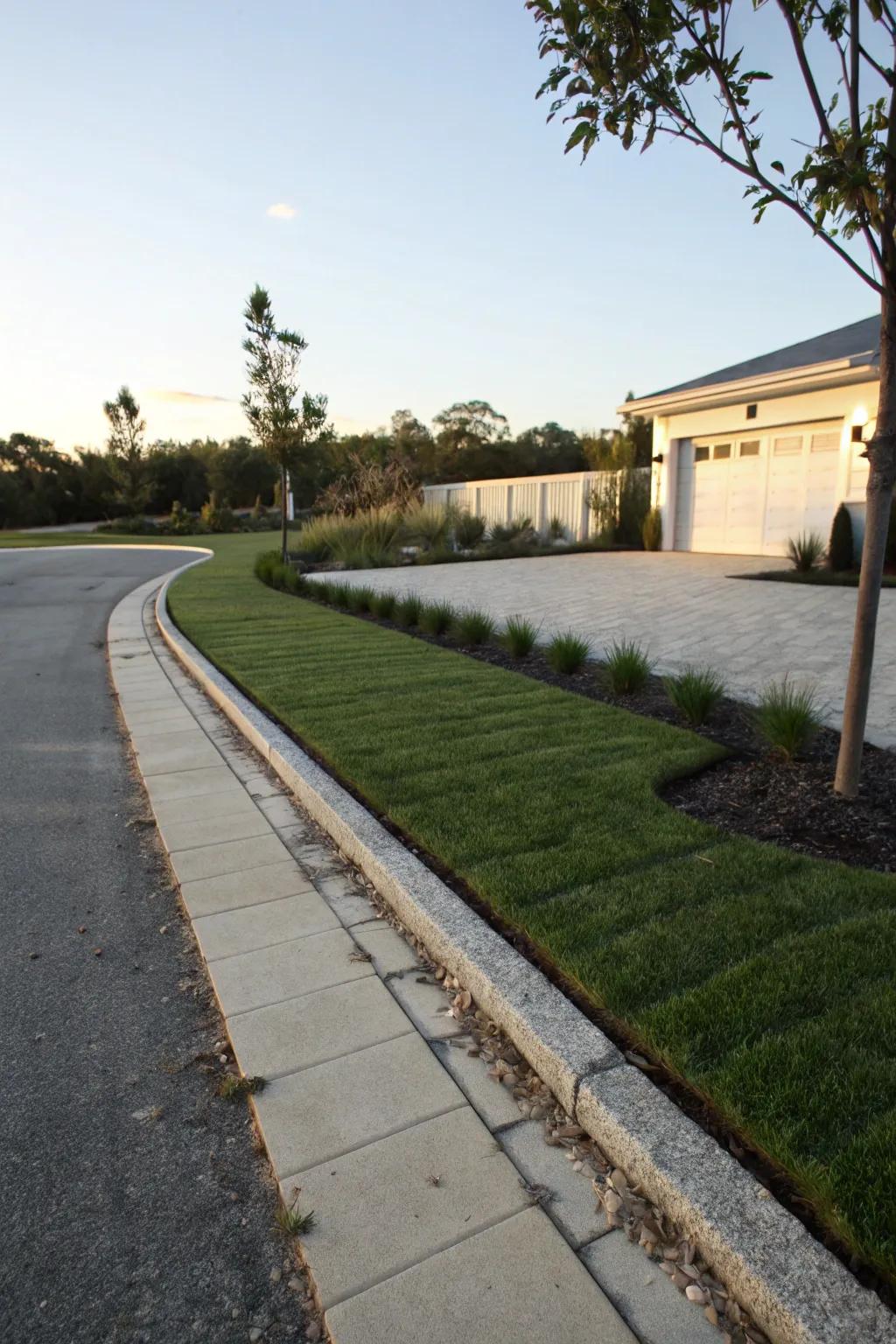 Create seamless transitions with grass edging.