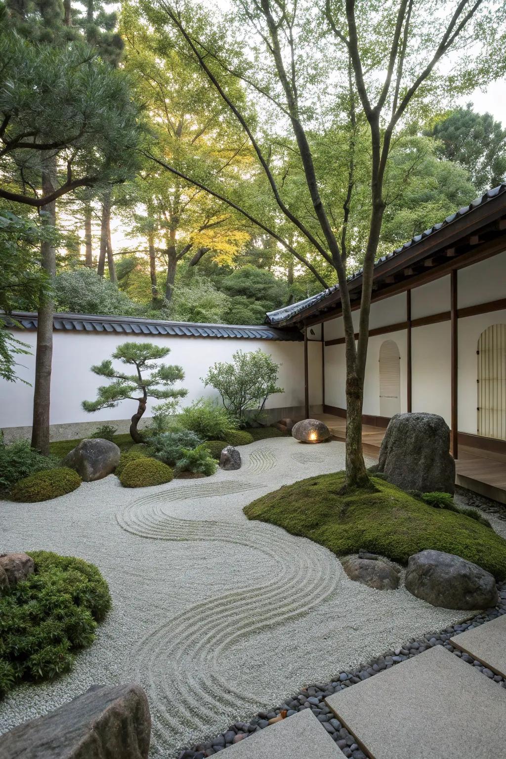 Zen garden nooks provide a tranquil backyard escape.