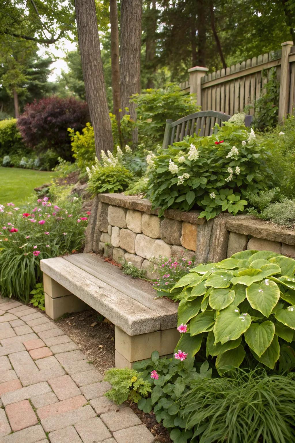 Combine function and style with block garden seating.