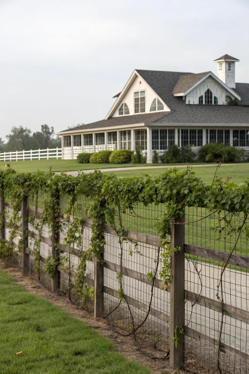 See-through fences add vertical interest and charm.