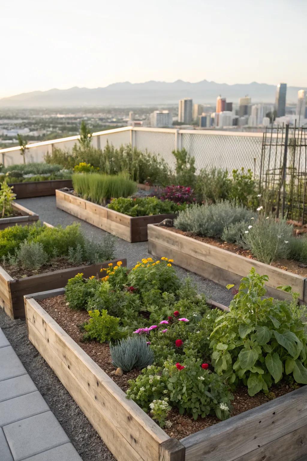 Raised beds offer a visually appealing and practical gardening solution.