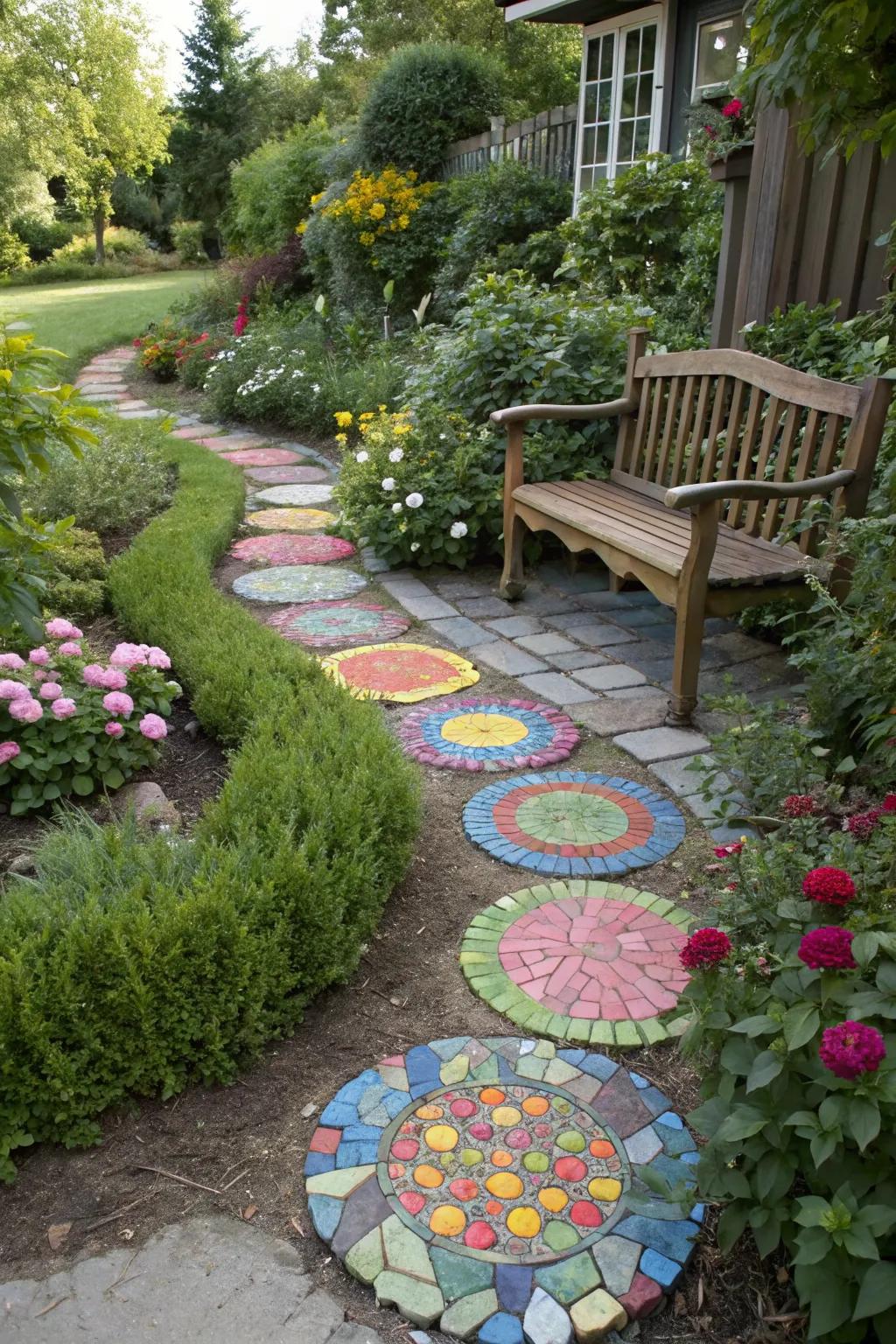 Add personality with colorful mosaic art.