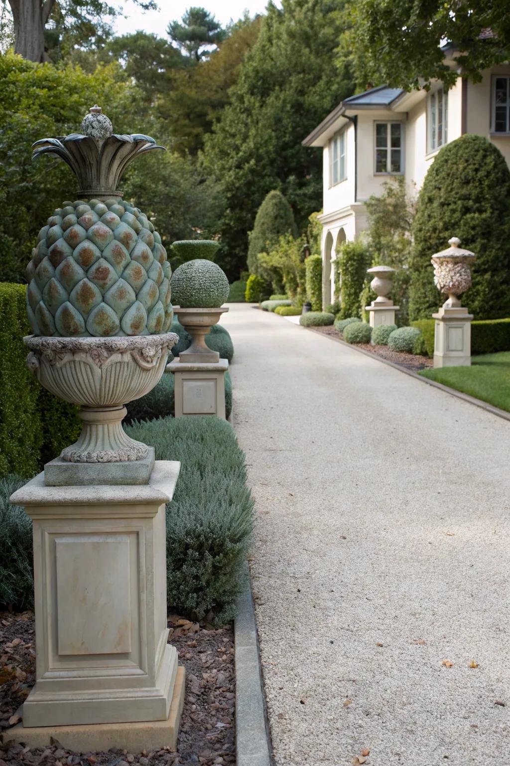 Sculptures add artistic flair and personality to your driveway
