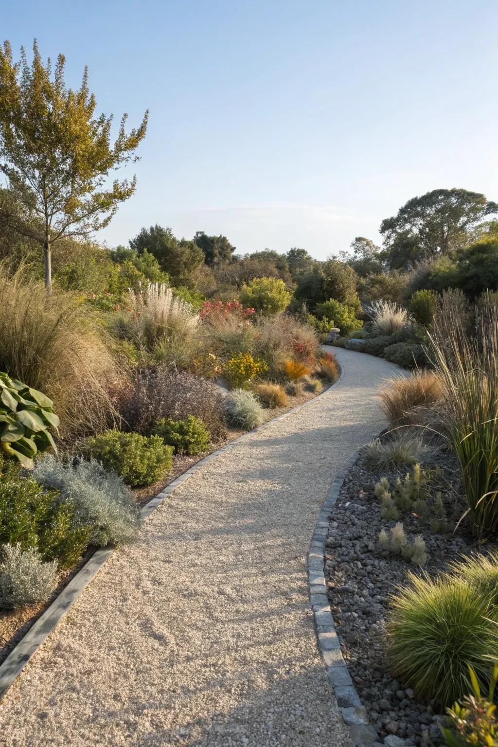 Permeable hardscapes help manage water flow and prevent runoff.