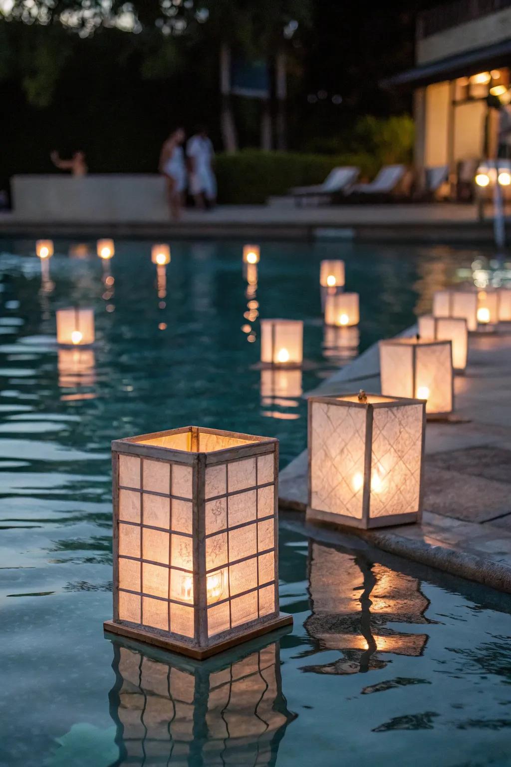 Floating lanterns add a magical touch to the evening's conclusion.