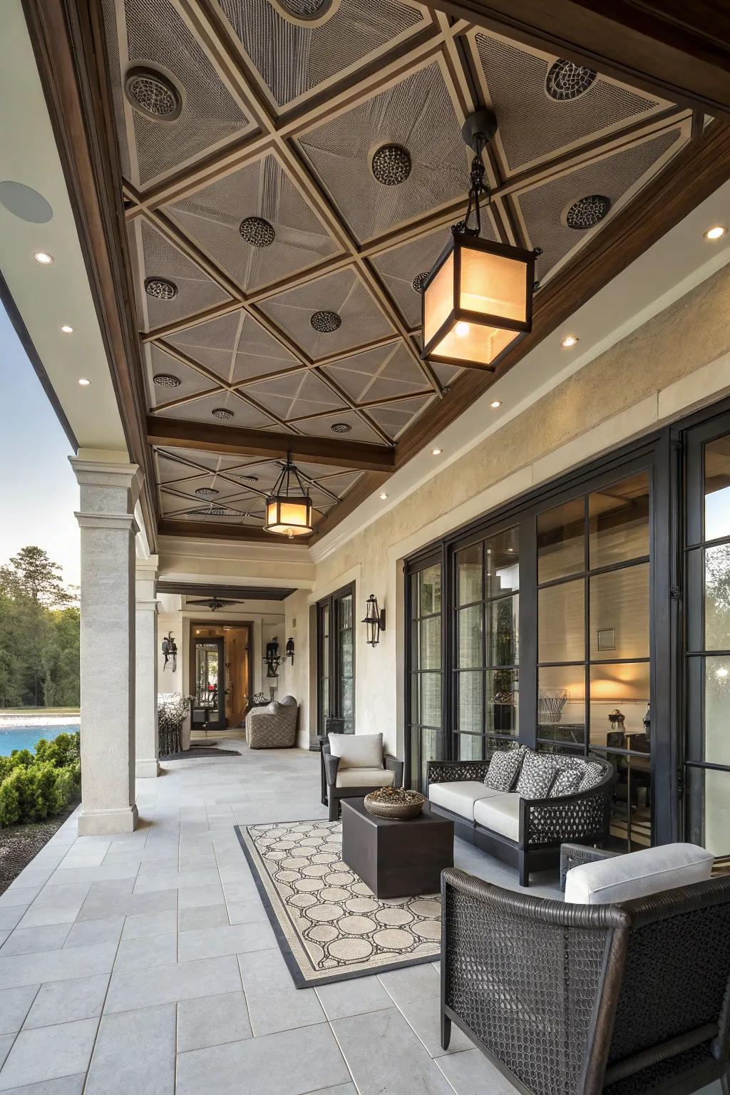 Transform your porch with innovative and stylish ceiling designs.