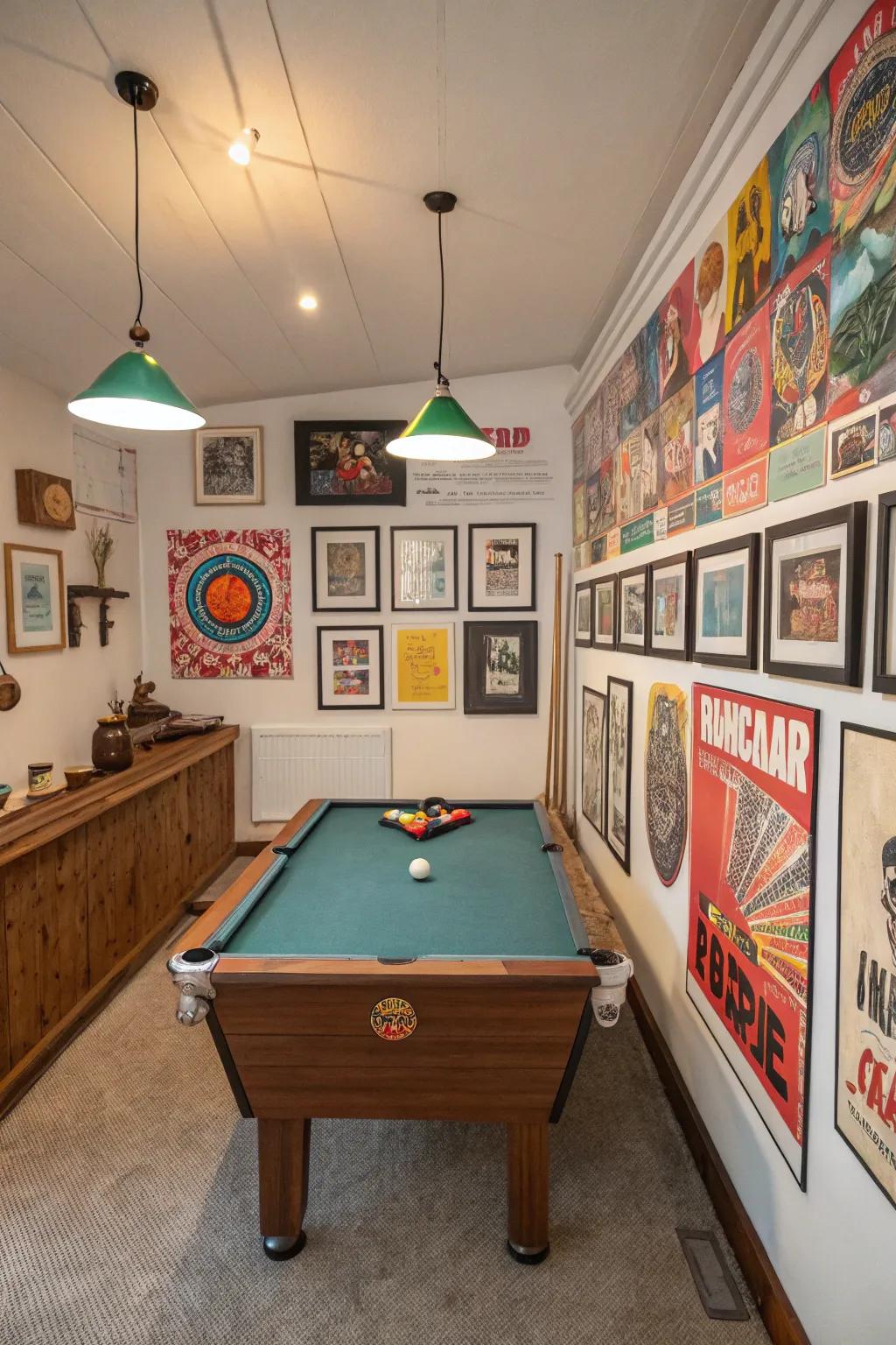 Wall art adds a personal touch to your pool room.