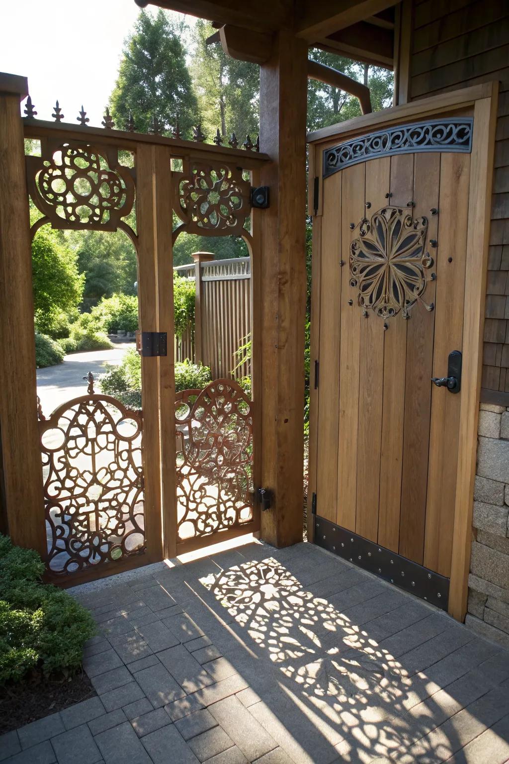 Decorative cutouts personalize and add interest to gates.