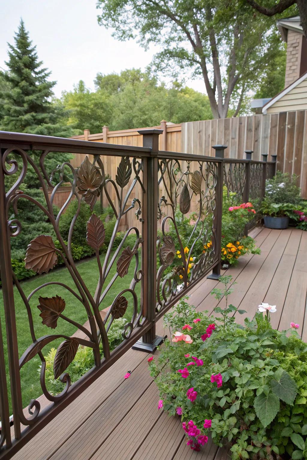 Custom railings can reflect personal style and surroundings.