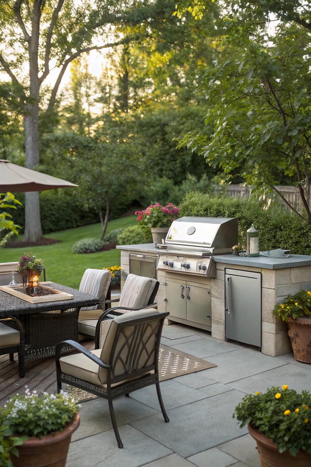 An inviting outdoor kitchen area perfect for entertaining.