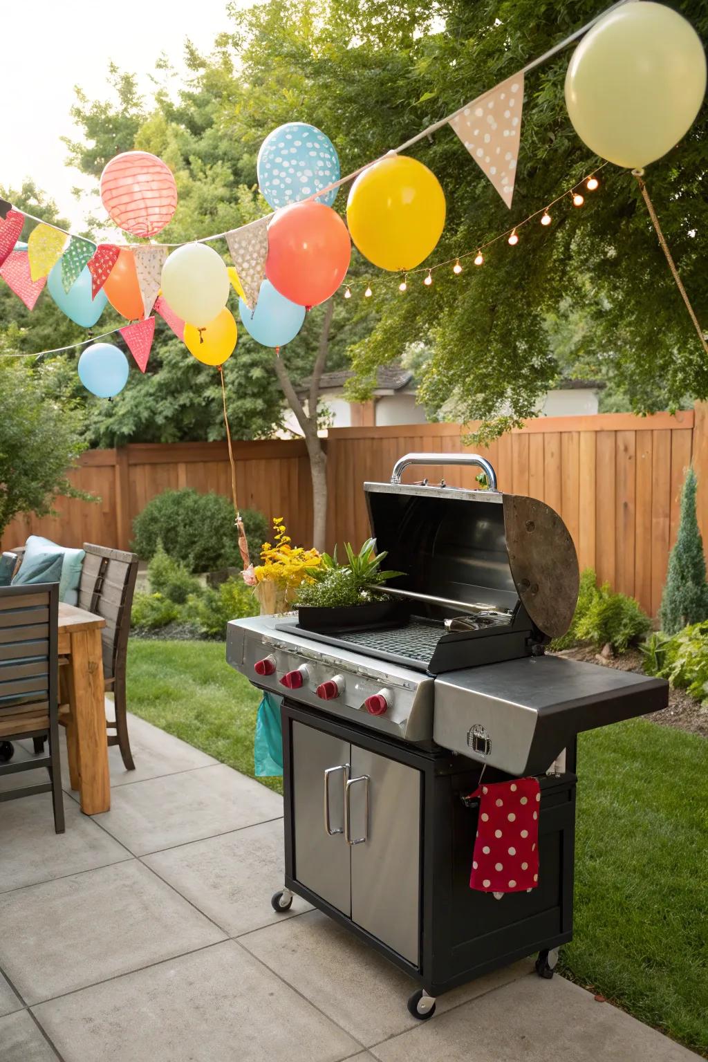 An outdoor cooking area is perfect for festive family gatherings.