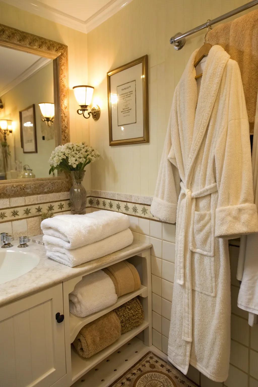 Soft textures add a luxurious touch to your mini spa.