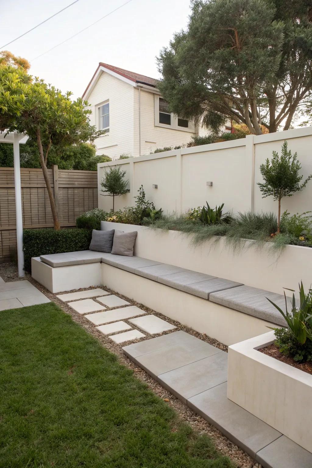 Built-in seating for a space-saving solution.