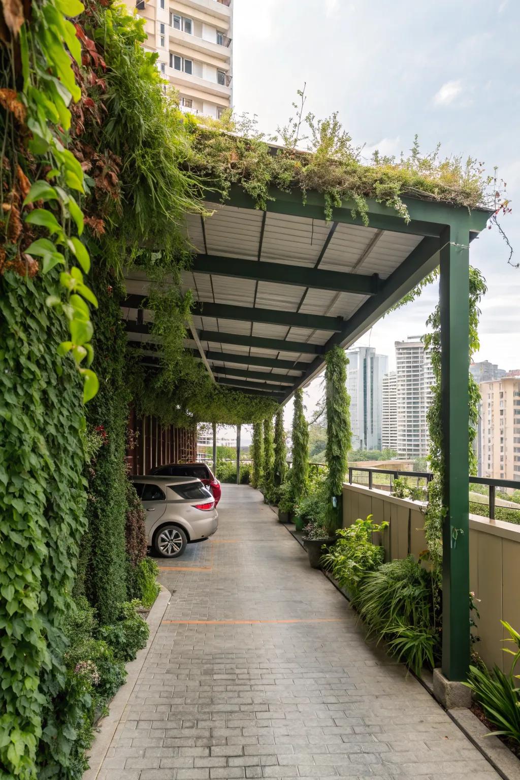 Bring greenery to your urban space with a jungle carport.