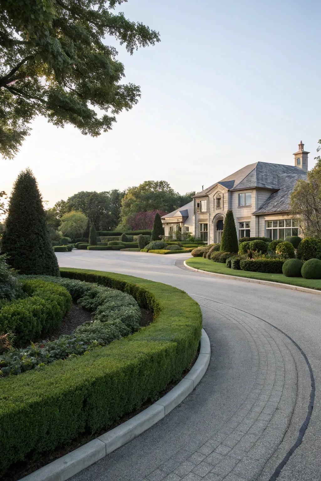 A circular driveway creating a grand entrance.