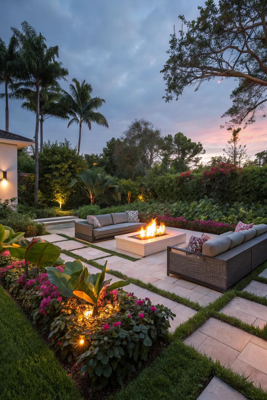 A cozy fire pit area for evening gatherings.