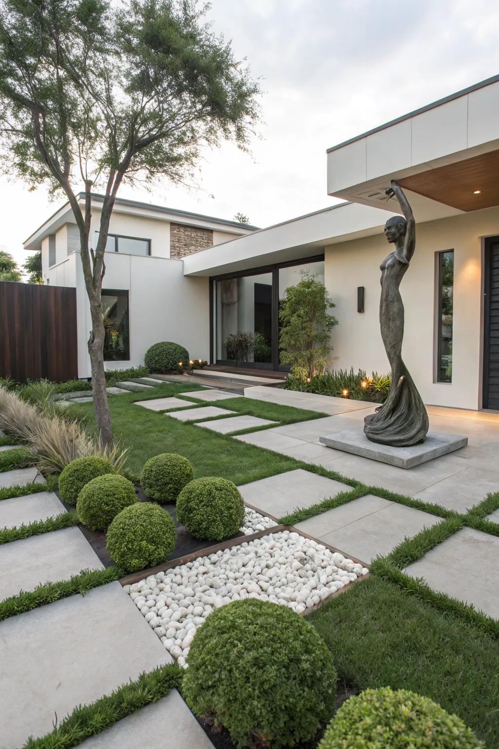 Artistic hardscaping elevates your yard's visual appeal.