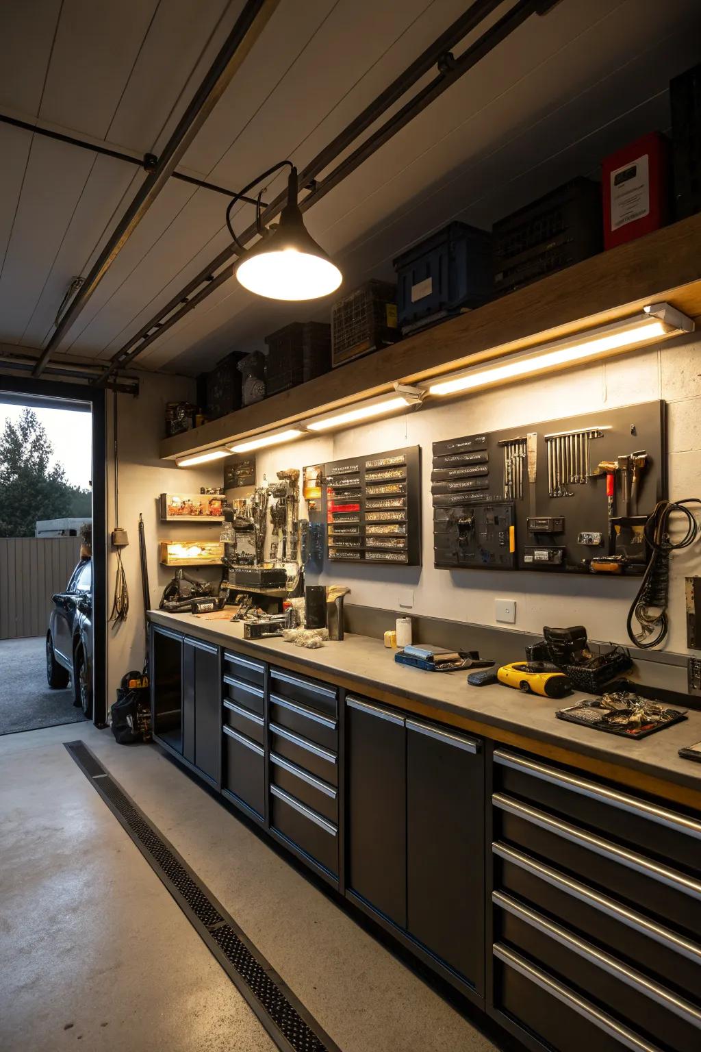 Under-cabinet lights keep your work area well-lit and efficient.