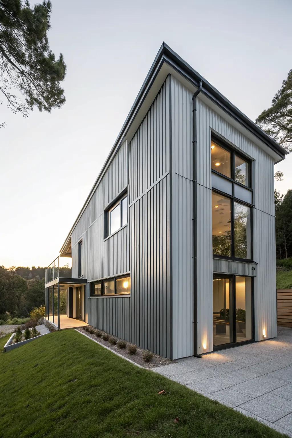 Vertical cladding gives homes a taller and more grand appearance.