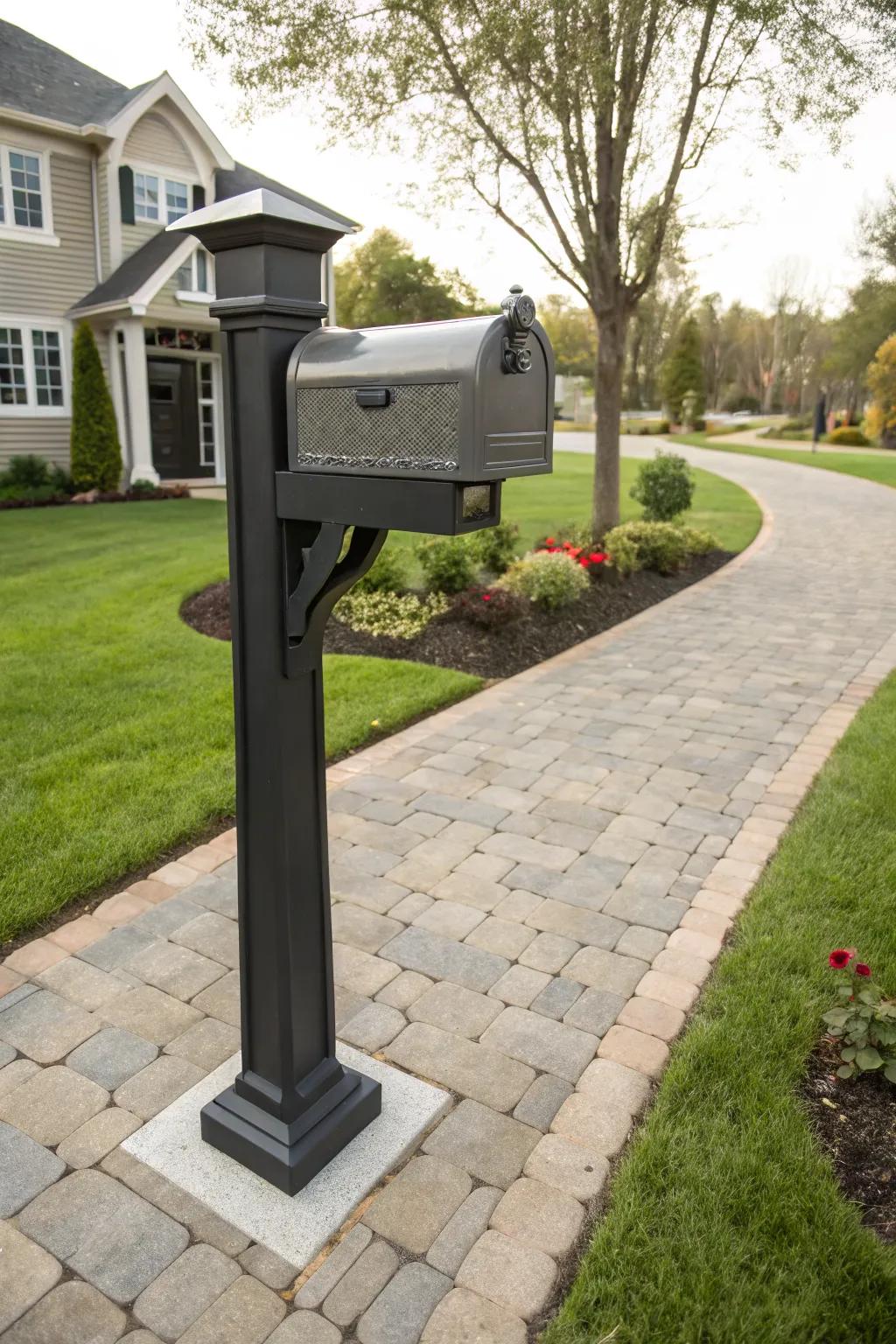 Durability meets style in this heavy-duty mailbox post.