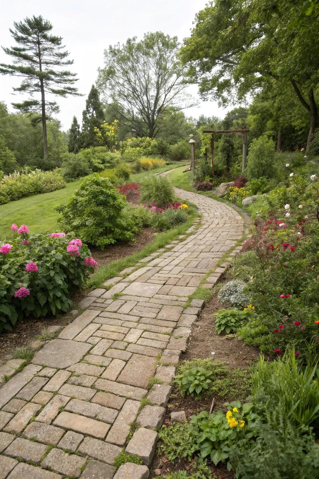 Reclaimed materials offer a unique and sustainable option for pavers.