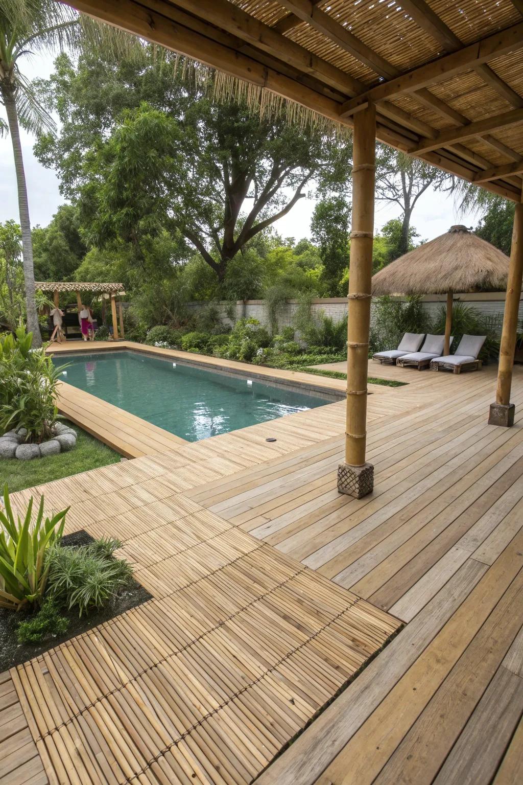 Choose sustainable materials for an eco-conscious pool deck.