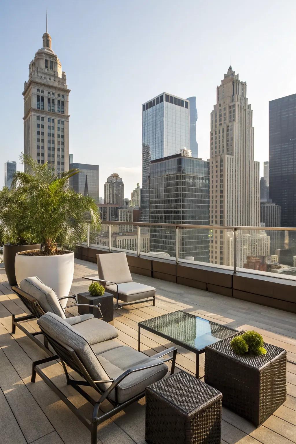 A rooftop deck offering the perfect retreat.