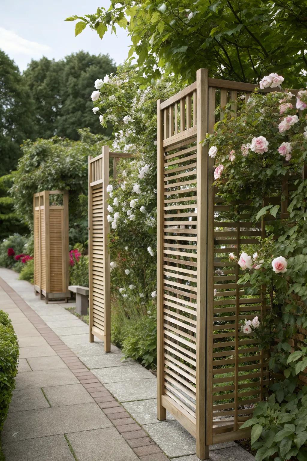 Movable panels offer flexibility in garden design.