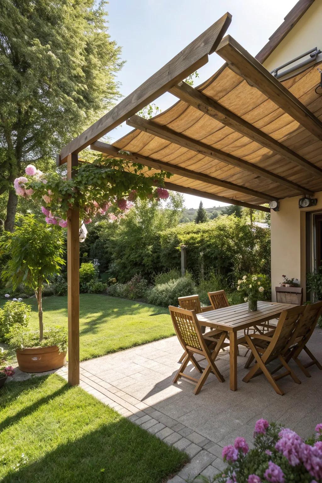 An awning that offers essential shade and shelter for enjoyable outdoor moments.