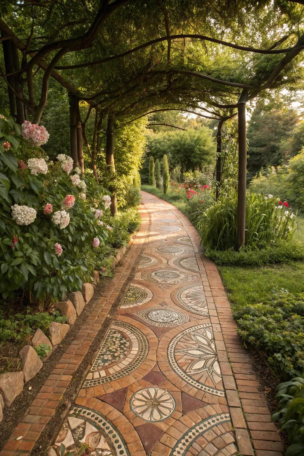 Earthy tones add warmth and charm to this rustic path.