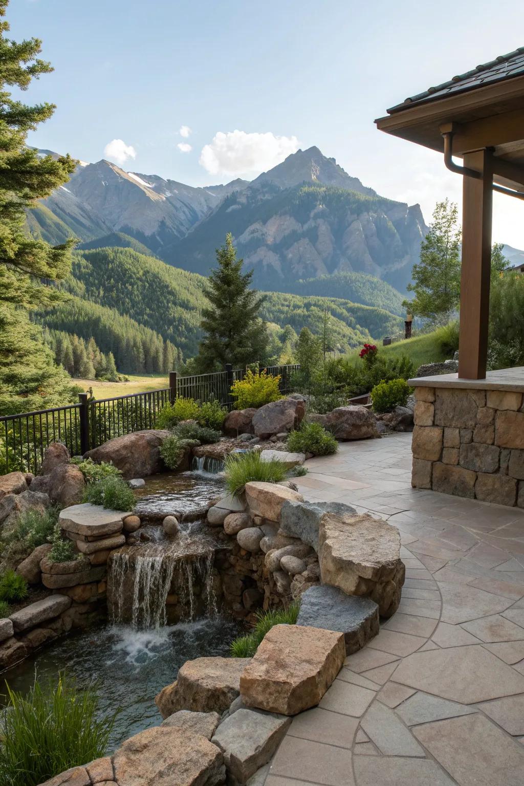 A water feature brings tranquility and beauty to your patio.
