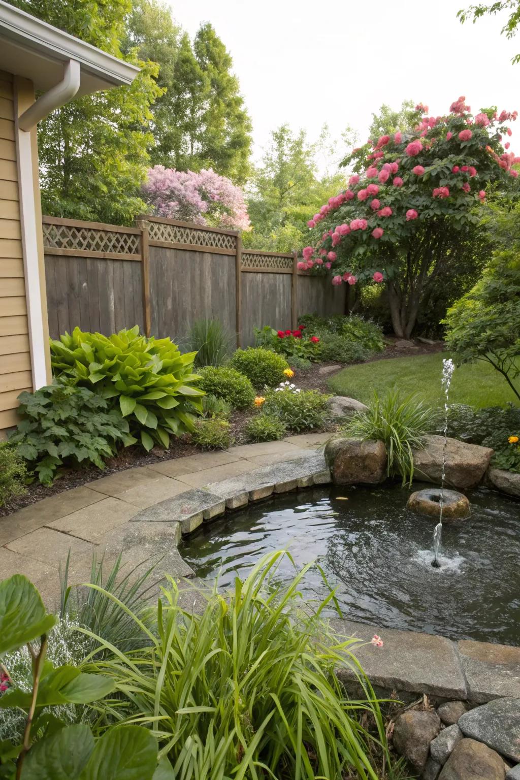 A water feature adds tranquility and beauty to your yard.
