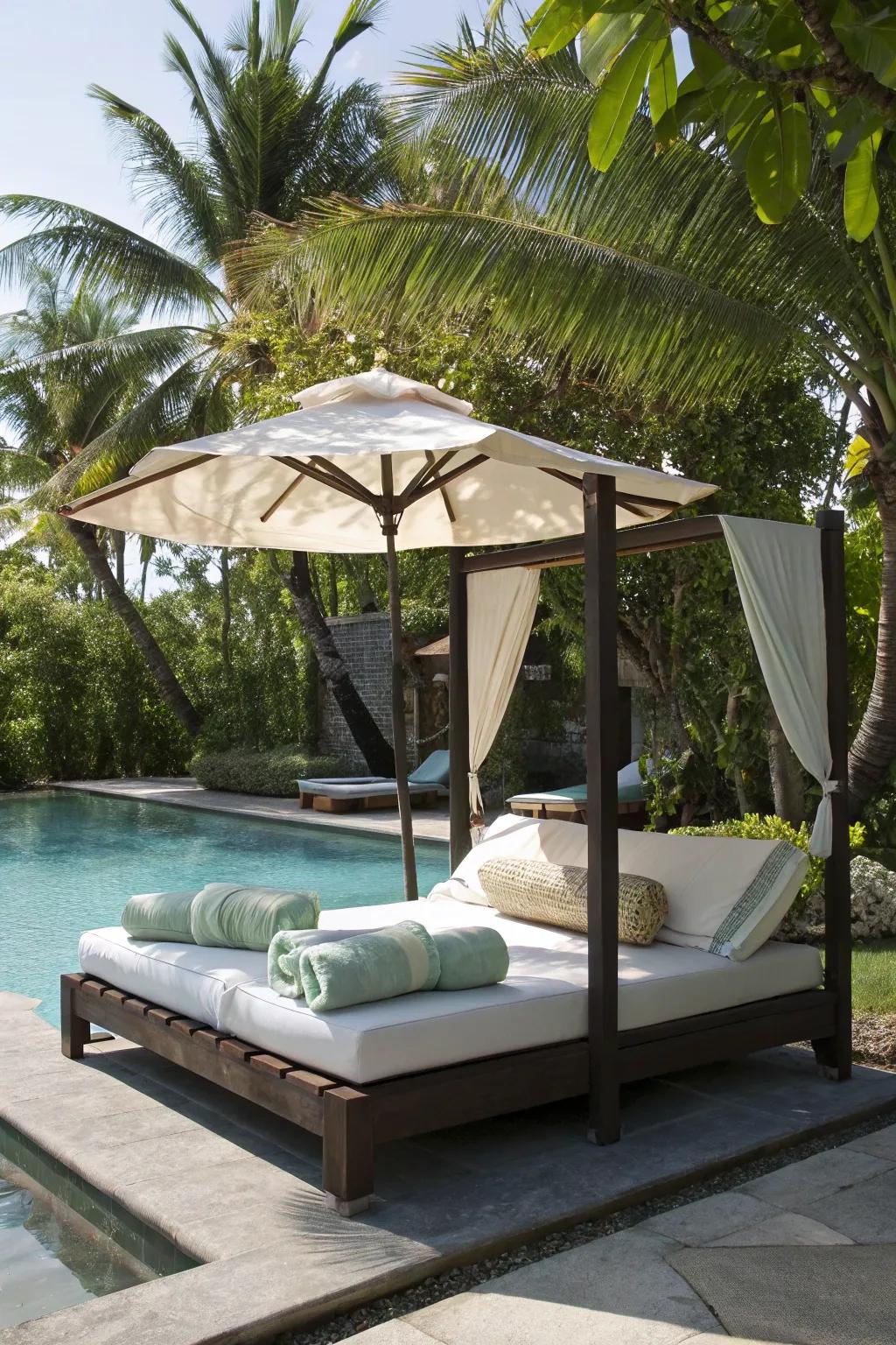 Relax poolside with the ultimate outdoor bed.