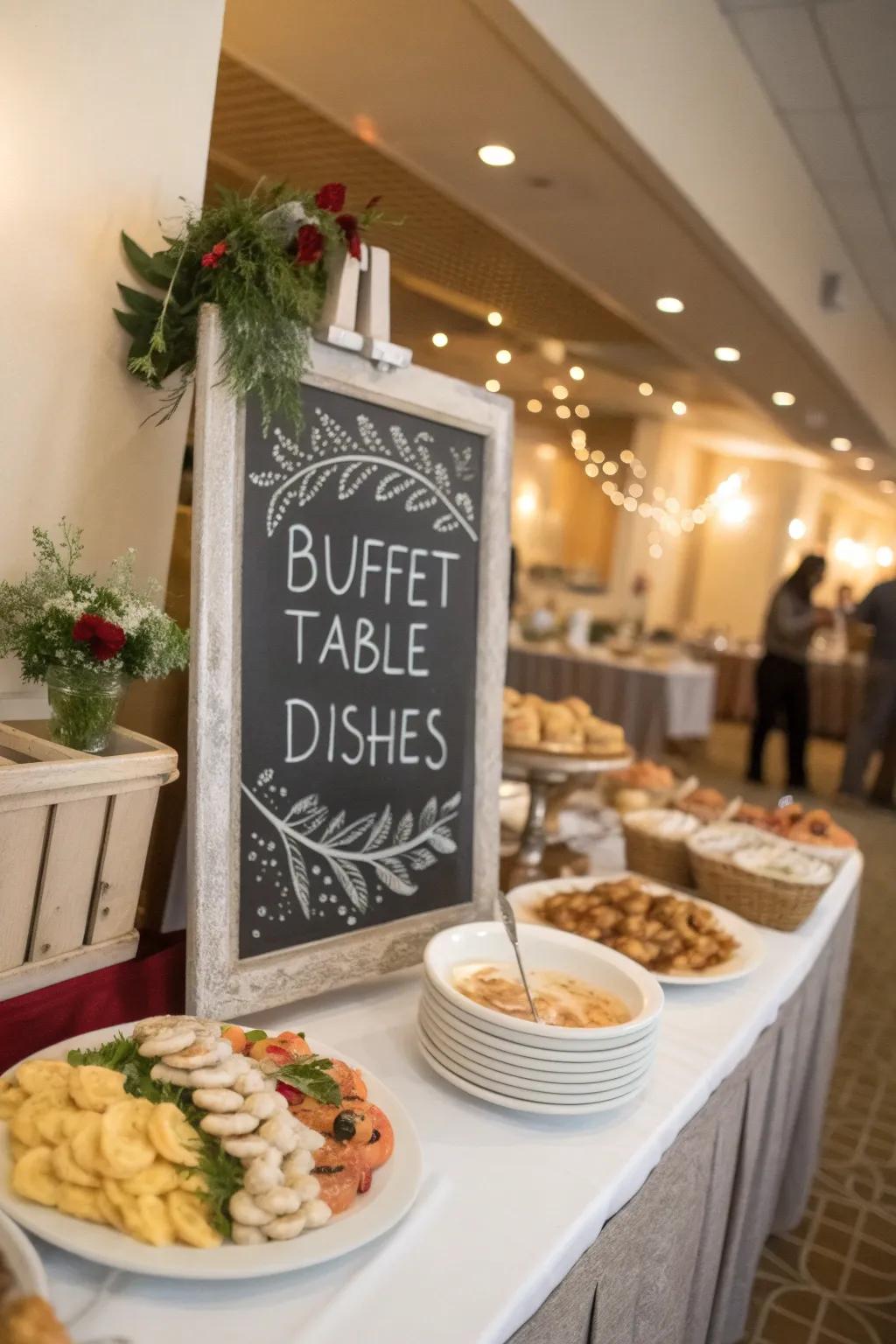 Chalkboard menus add a personal and informative touch