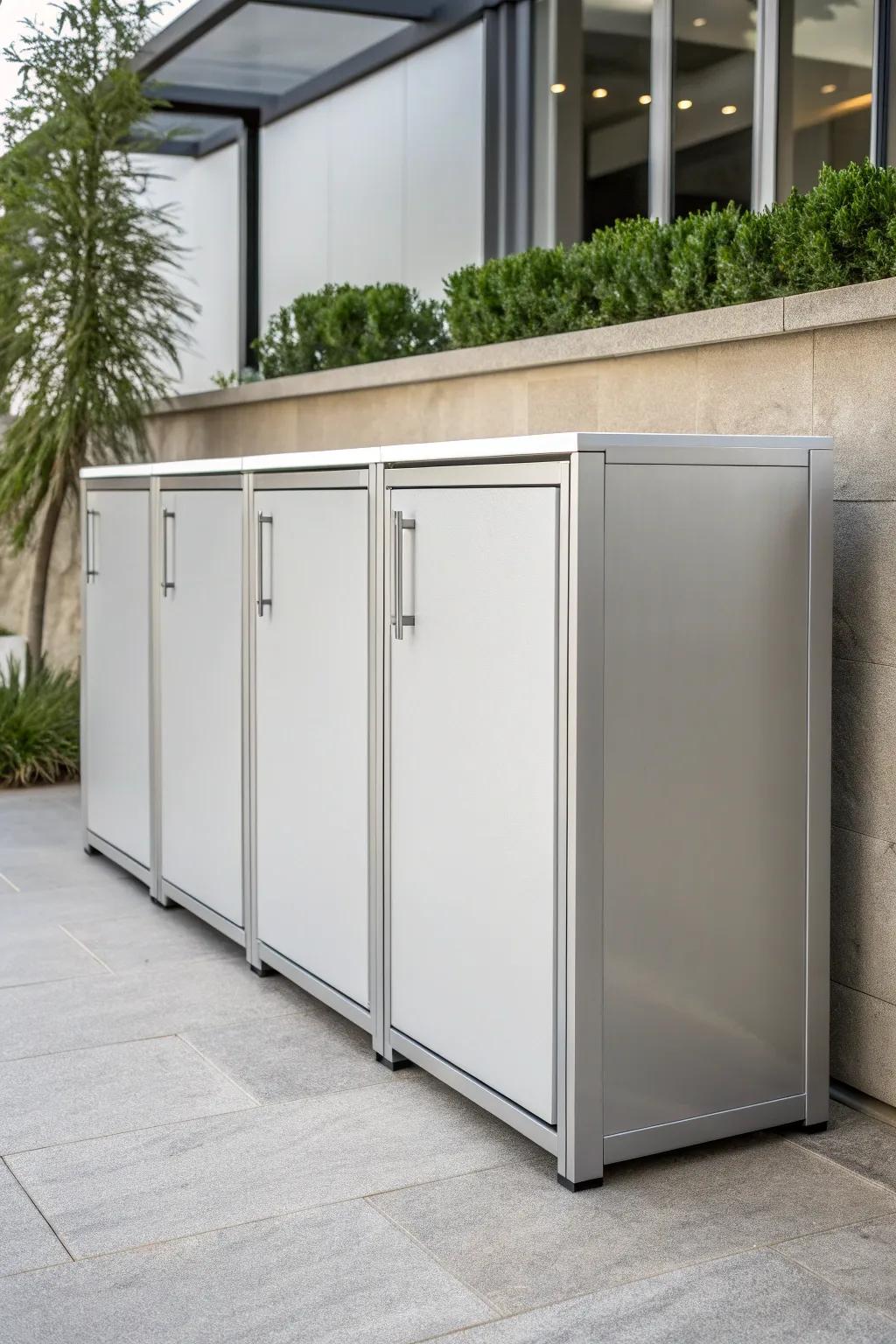 Discover the elegance of aluminum cabinets that bring a touch of modernity to your outdoors.