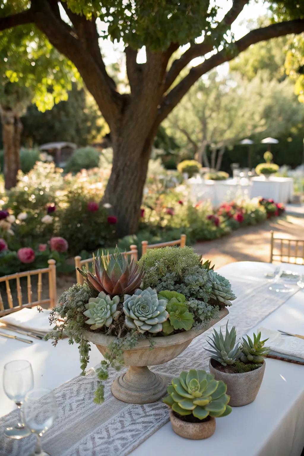 Succulents bring a fresh, modern vibe to any table.