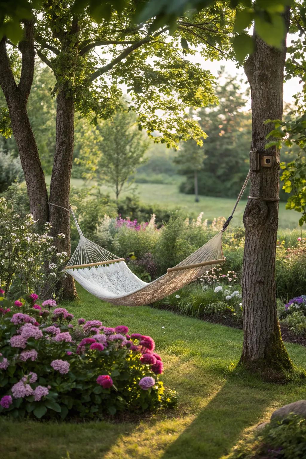 Unwind and relax in a serene hammock haven.