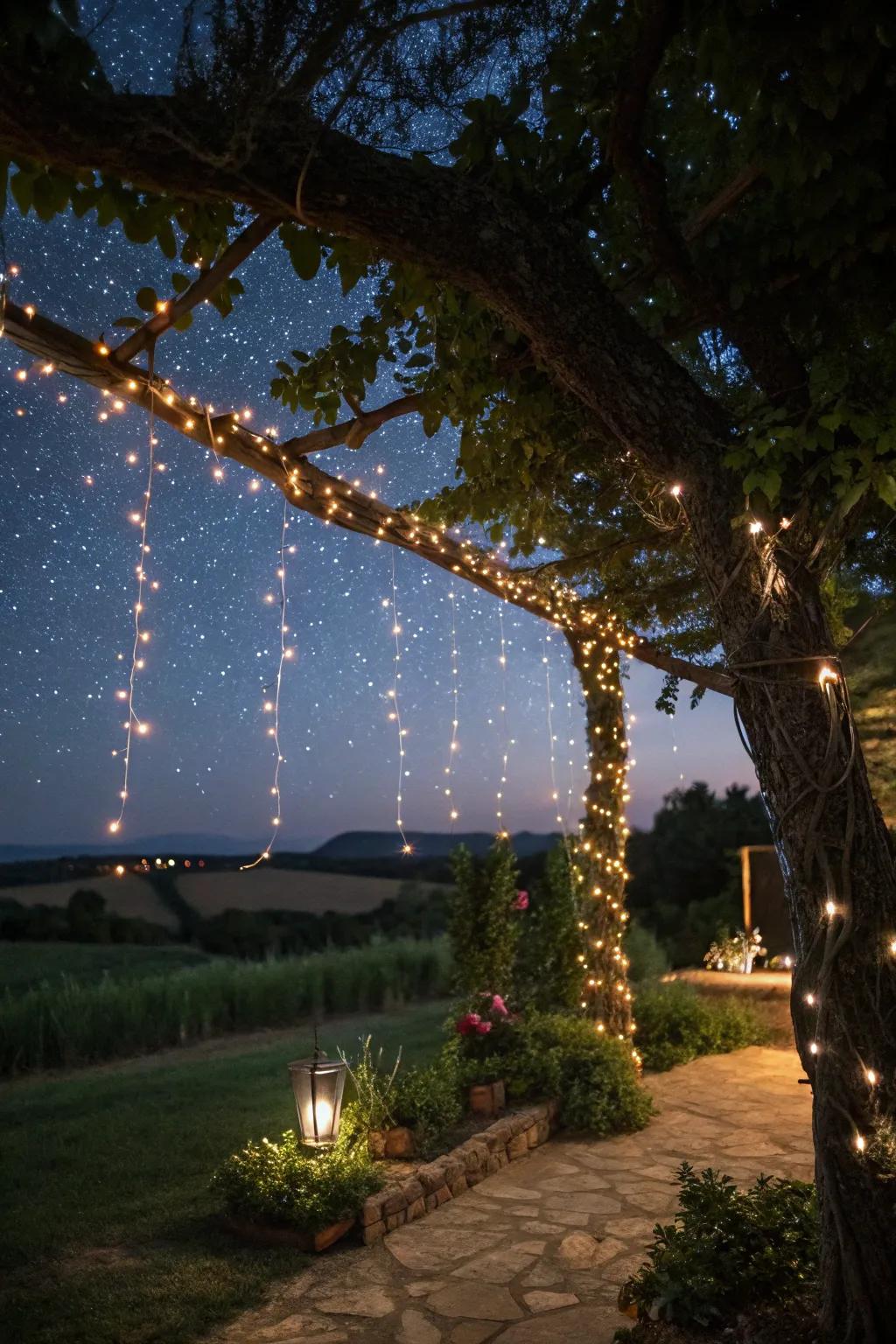 Fairy lights add a whimsical touch to garlands.