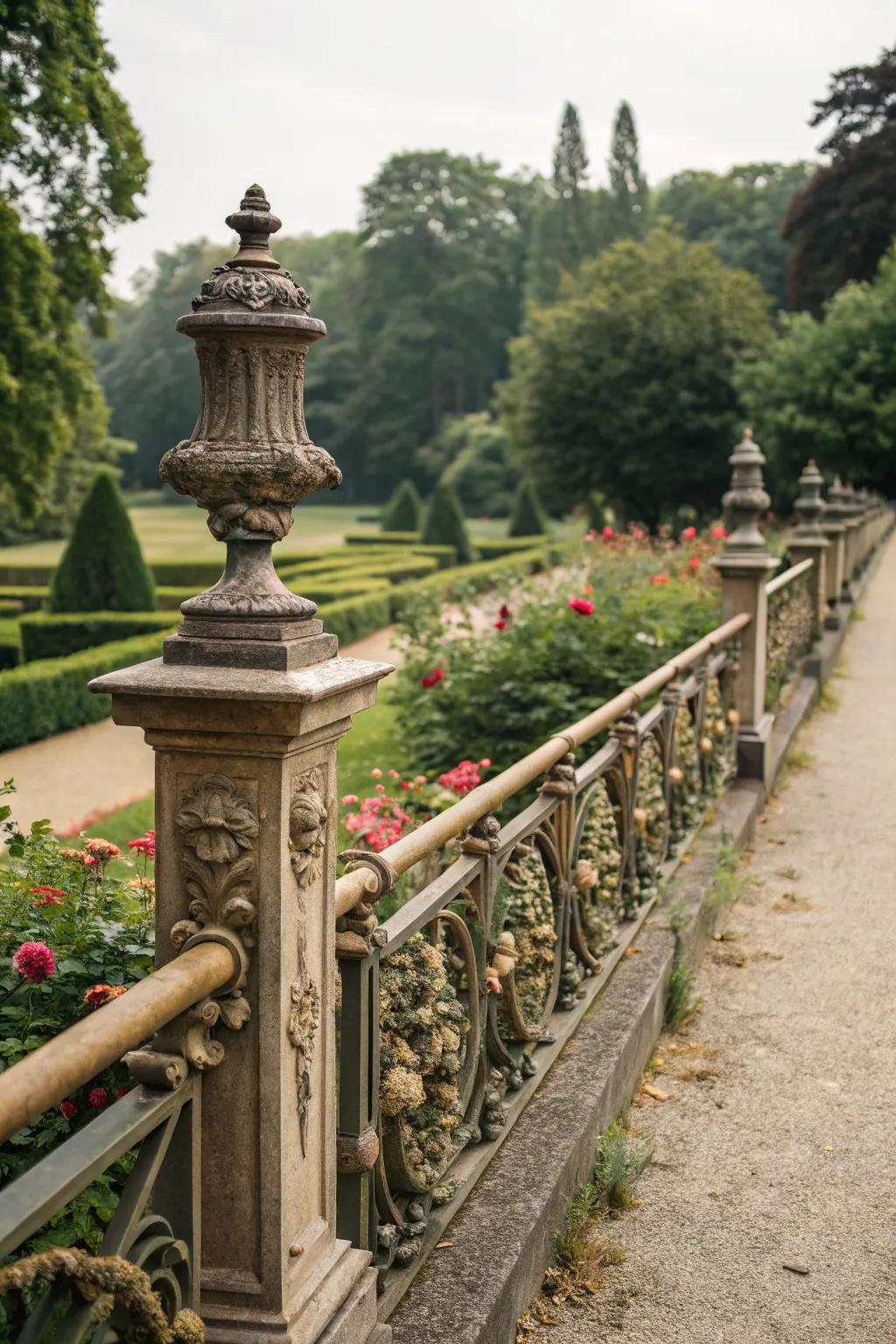 Vintage-inspired railings add character and charm.