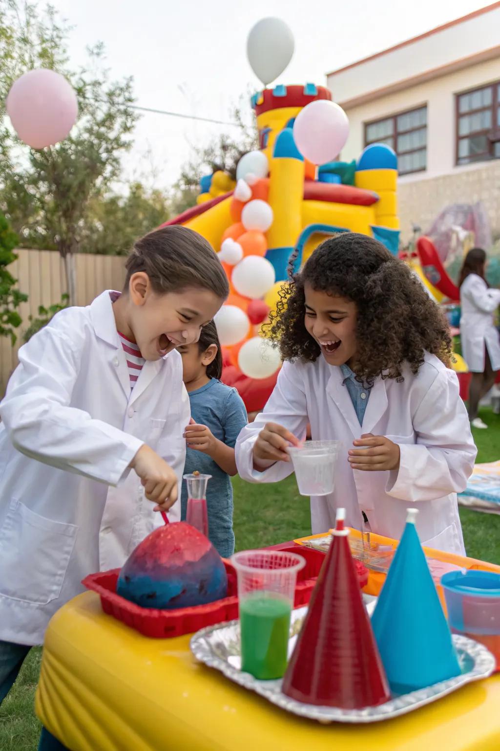 Exciting science experiments at the birthday bash.