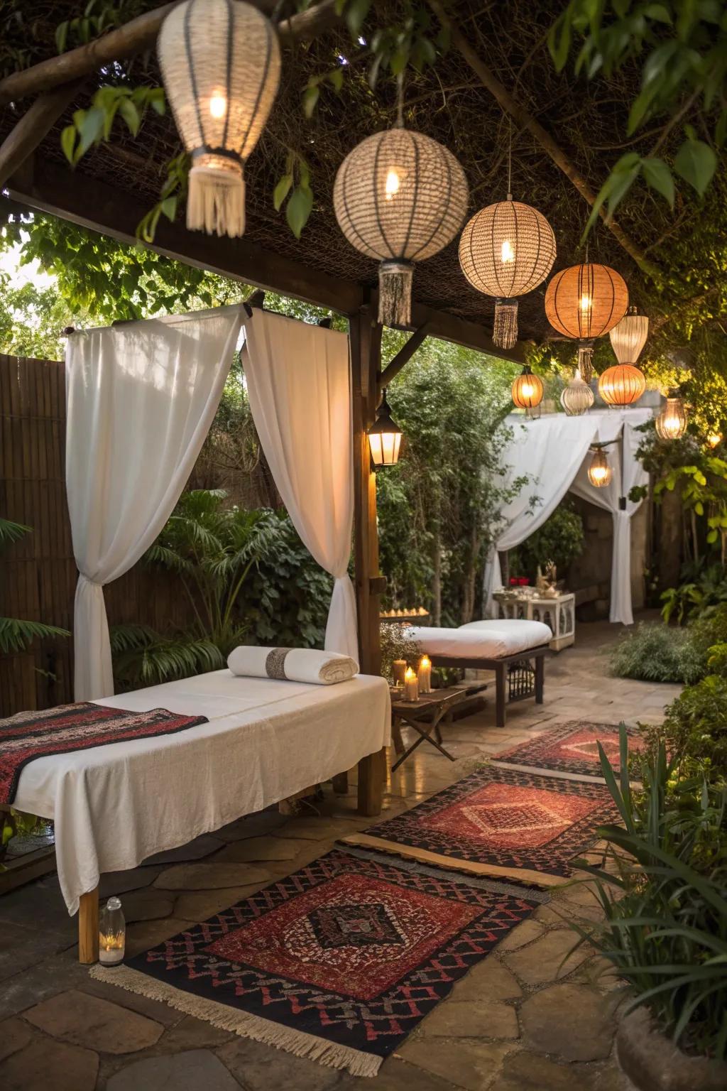 Cultural elements add warmth and character to your massage space.