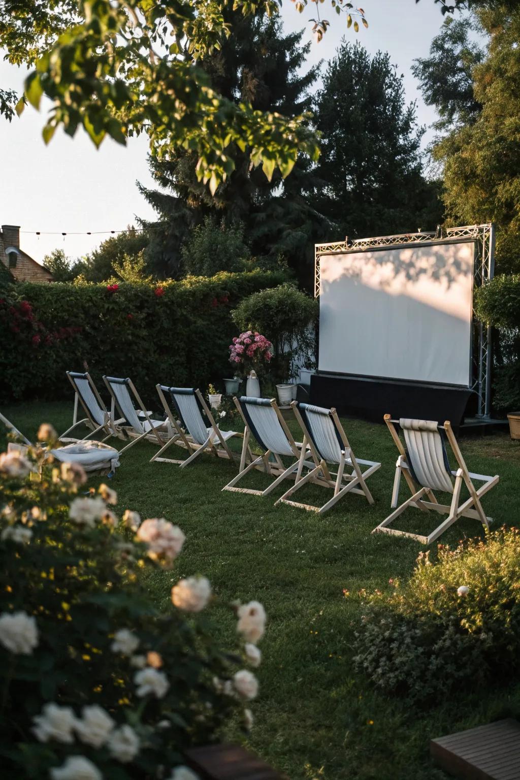 Simple and effective, lawn chairs are perfect for spontaneous movie nights.