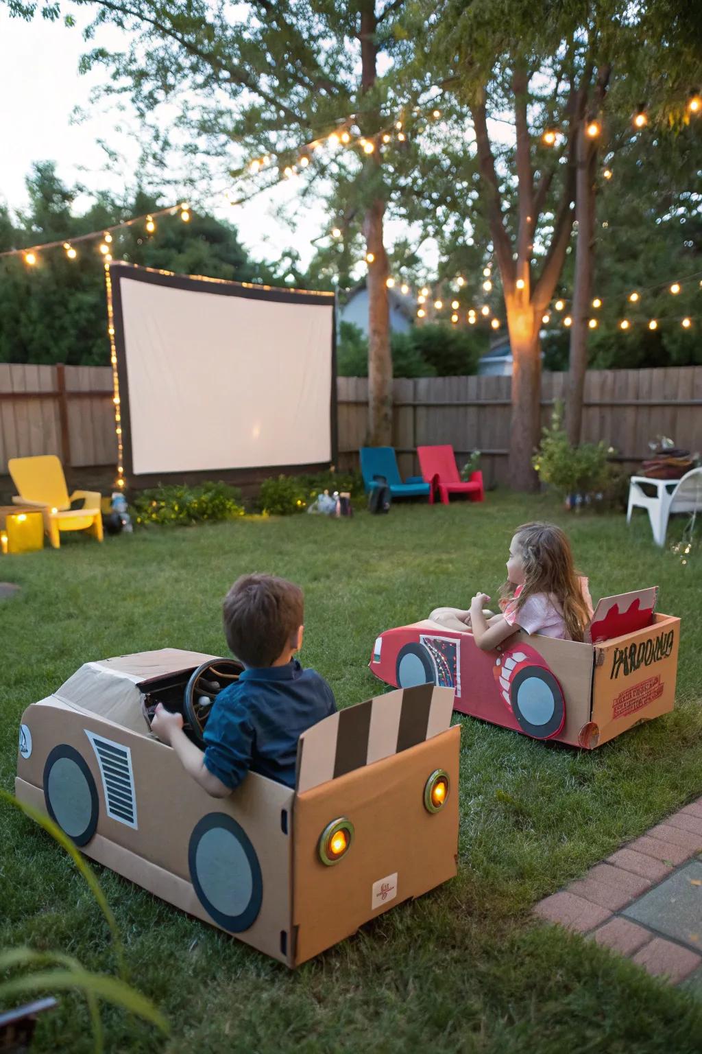 A DIY drive-in setup is perfect for a family-friendly movie night.