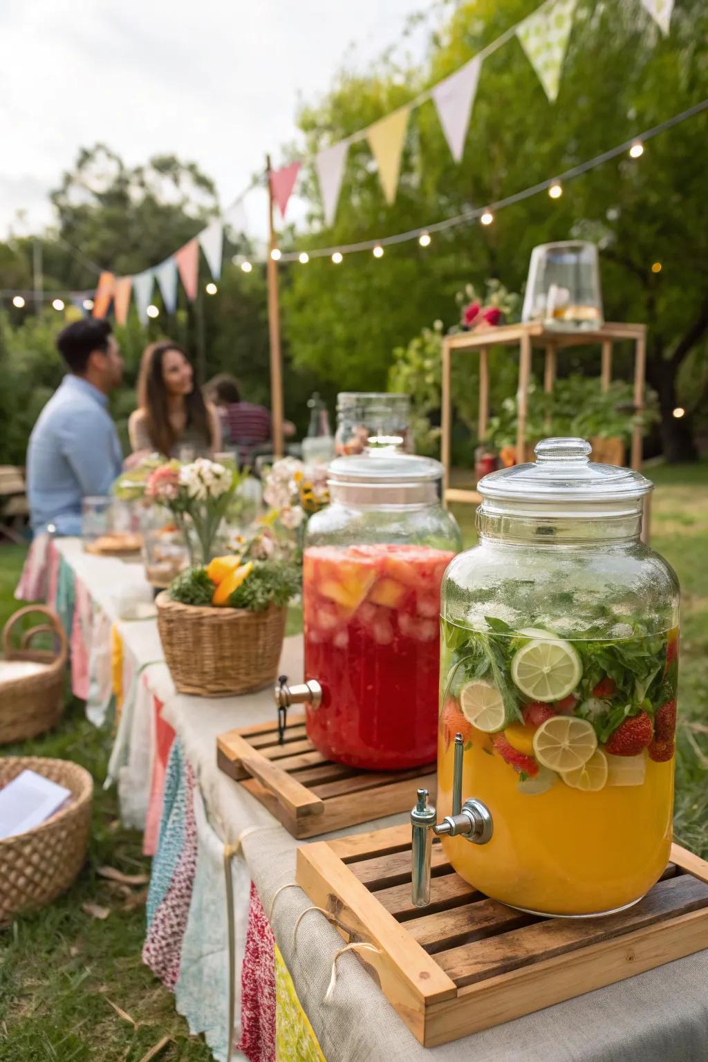 Homemade beverages with refreshing flavors