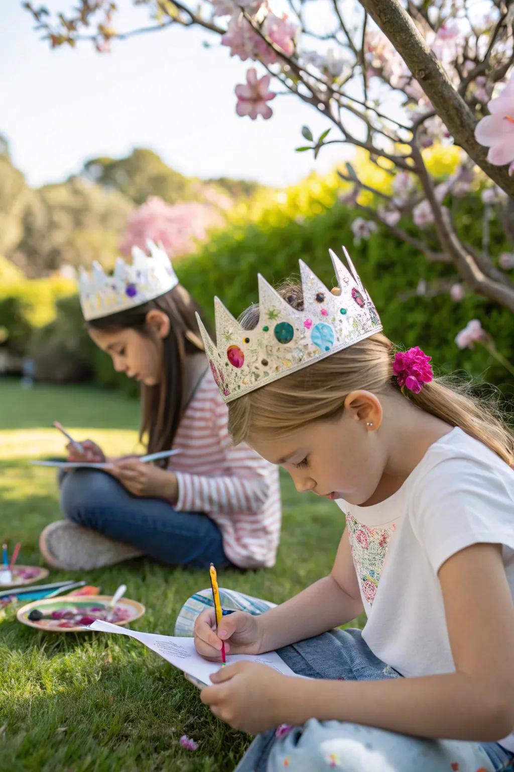 Decorate crowns for a personal touch of royalty.